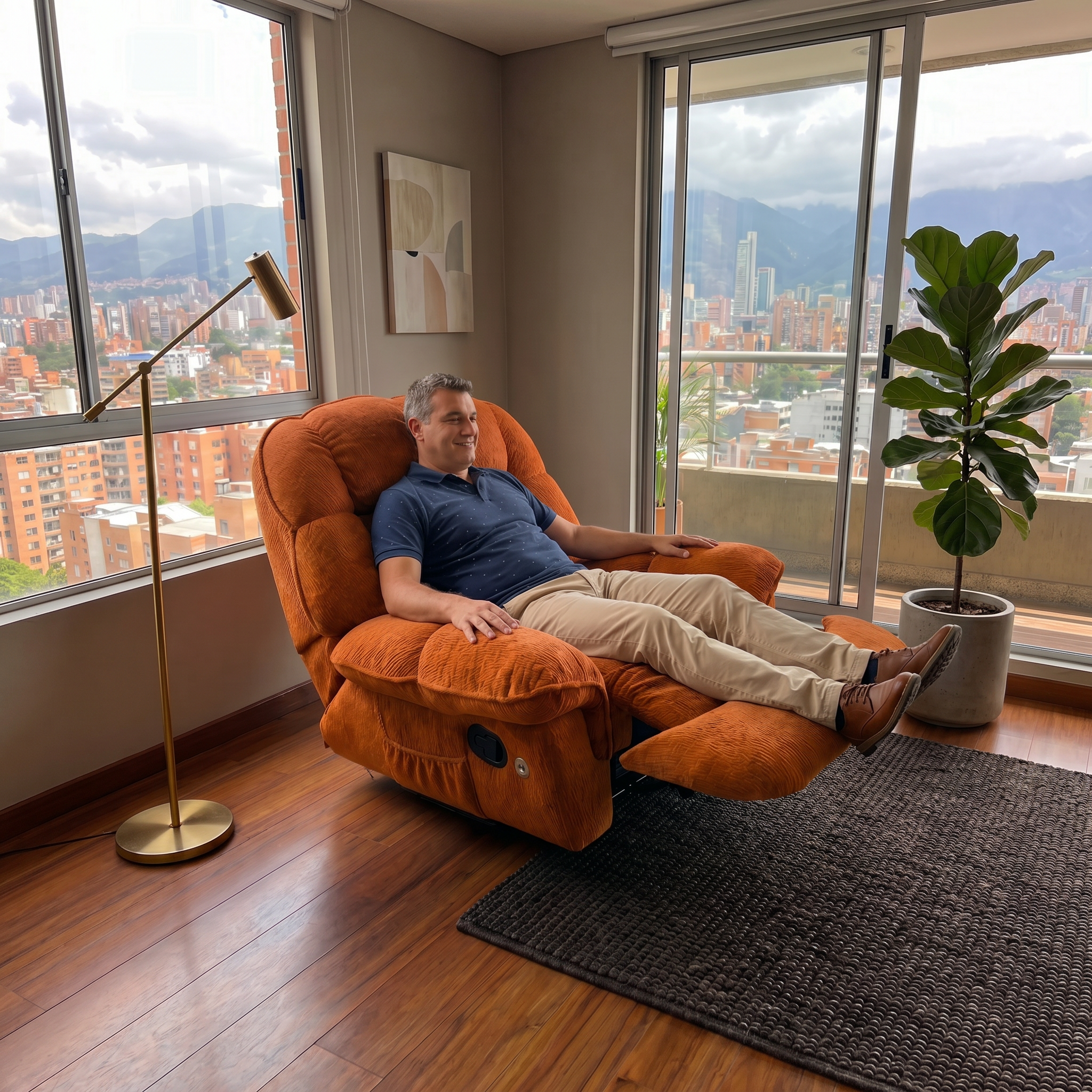 Sillón Relax Giratorio Acolchado Reclinable 360° Chenille