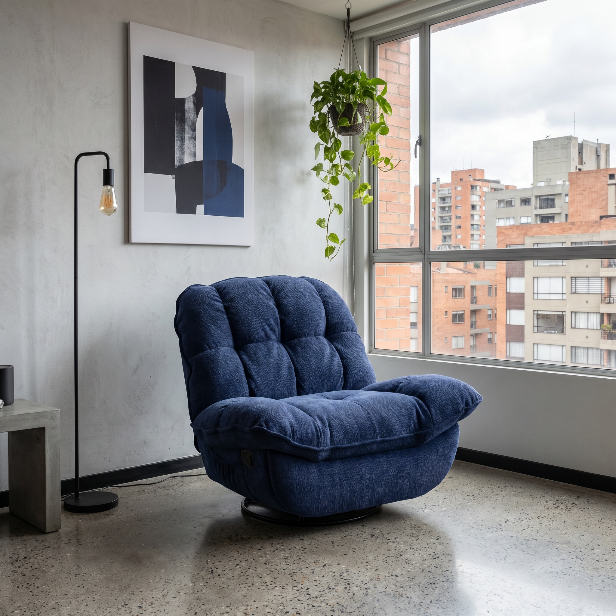 Sillón Relax Giratorio Acolchado Reclinable 360° Chenille