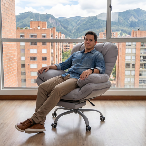 Silla Ergonómica Acolchada Giratoria de Alta Comodidad