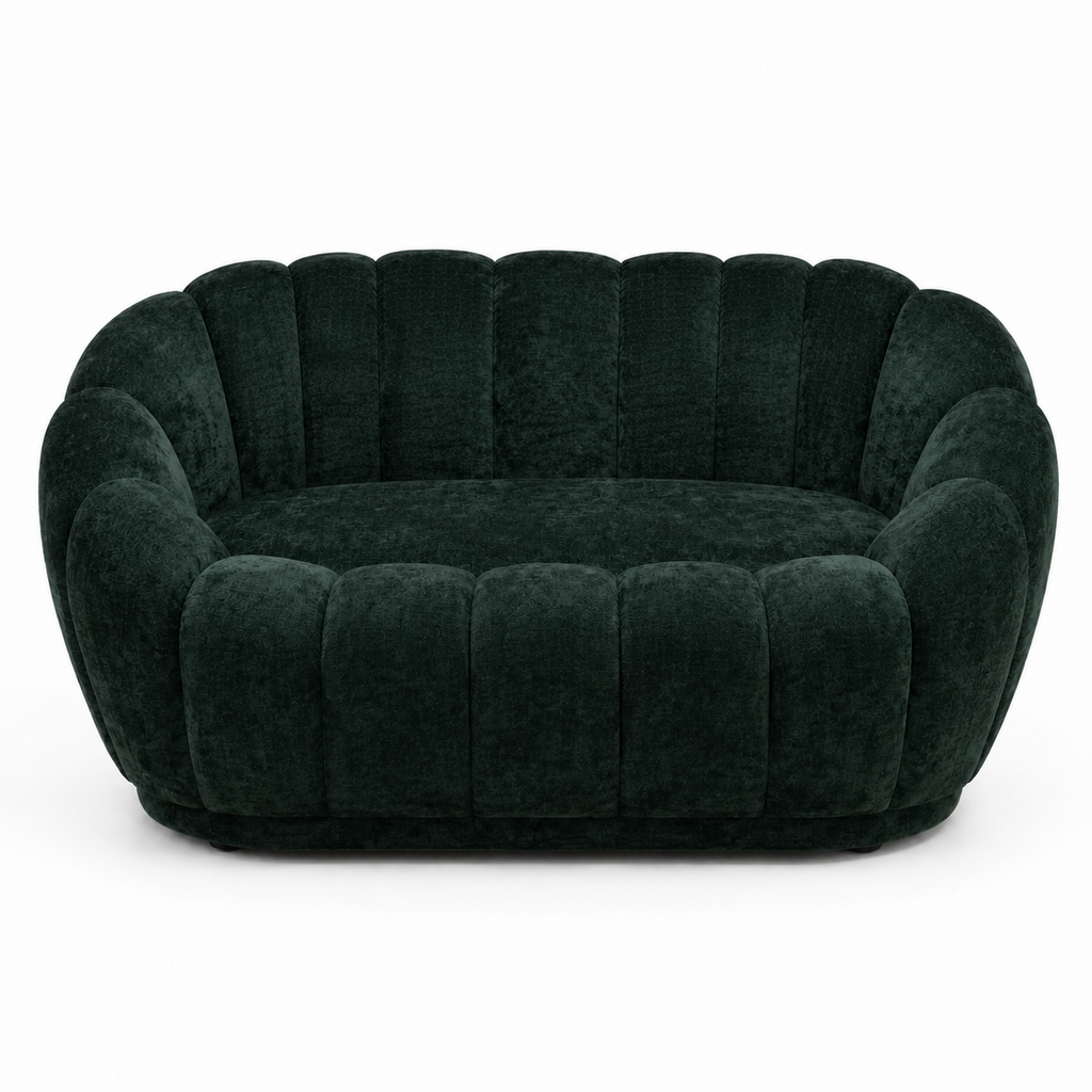 Sala Nube Bouclé Verde – 2 Piezas