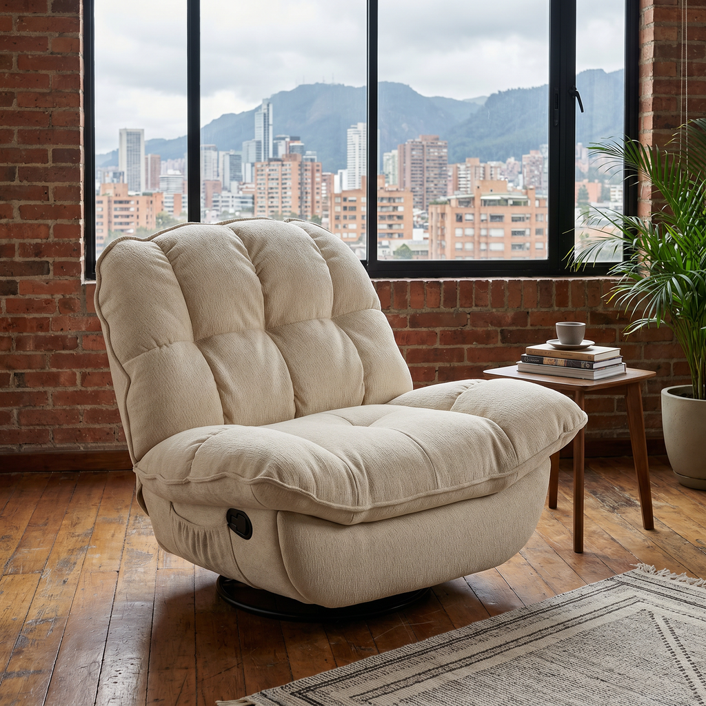 Sillón Relax Giratorio Reclinable 360° en Lino