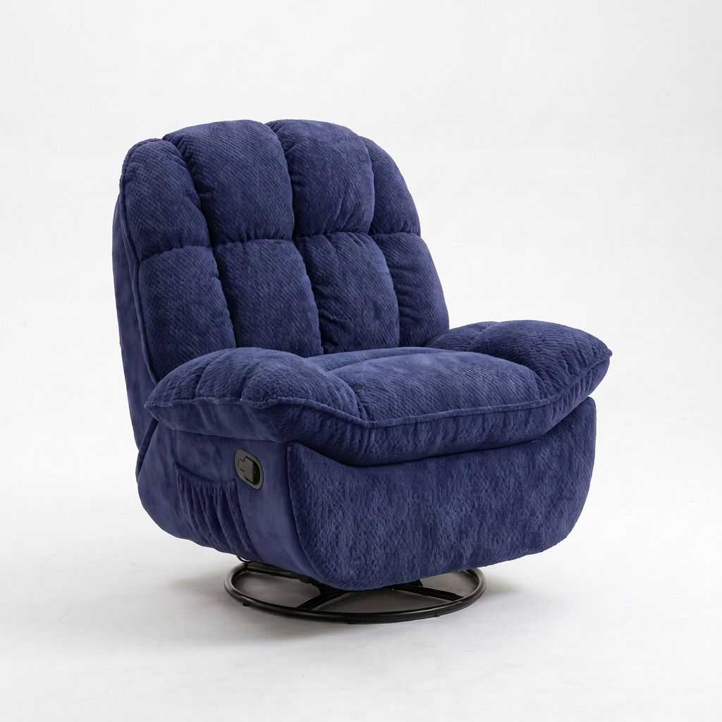 Sillón Relax Giratorio Acolchado Reclinable 360° Chenille